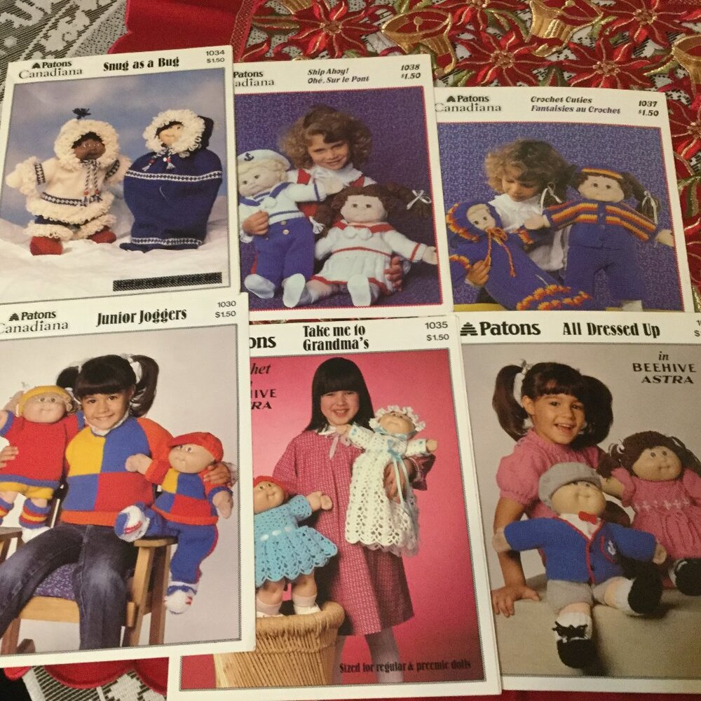 Vintage knit and crochet doll clothes patterns from 1984/85 amazing condition